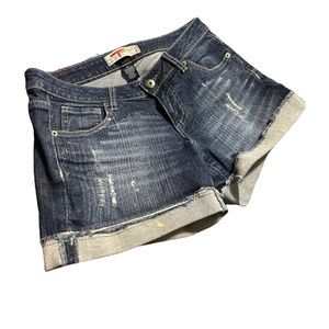 T Five dark distressed cuffed size 7 shorts